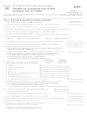 North Dakota Schedule RZ Tax Form