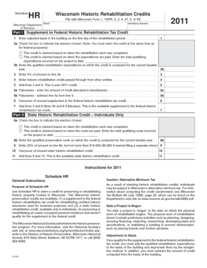 Wisconsin Historic Rehabilitation Credits Form