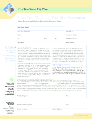 Three-Year Catch-Up Provision Agreement