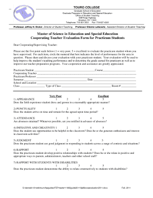 Cooperating Teacher Evaluation Form - RonaldLehrer.com