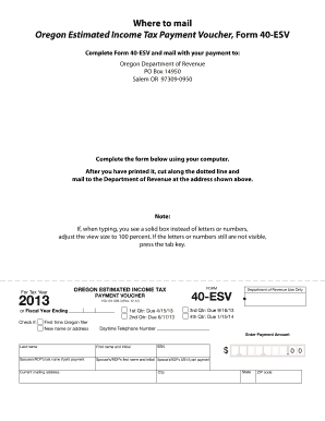 Oregon Estimated Income Tax Payment Voucher