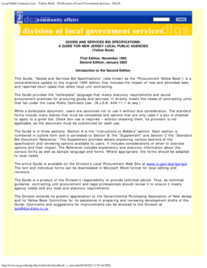 New Jersey Goods and Services Bid Specifications