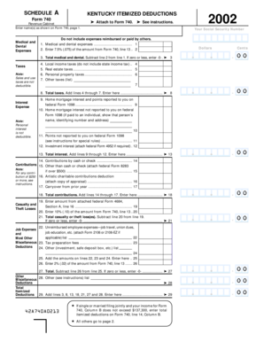 Kentucky Itemized Deductions Form 740 Schedule A