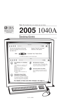 IRS Form 1040A Instructions