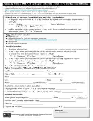 MDH PCR Testing for Influenza