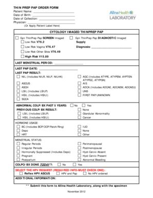 ThinPrep Pap Order Form