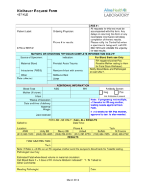 Kleihauer Request Form