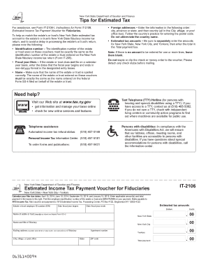 New York State Estimated Income Tax Payment Voucher for Fiduciaries