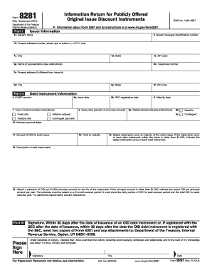 Form 8281 Original Issue Discount Instruments