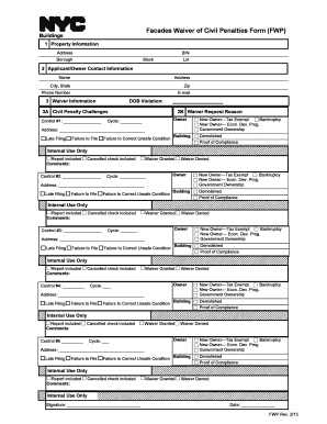 Facades Waiver of Civil Penalties Form