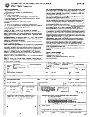 Indiana Voter Registration Application
