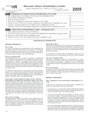 Wisconsin Historic Rehabilitation Credits Form