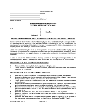 Chapter 13 Bankruptcy Rights and Responsibilities Agreement