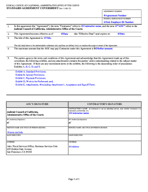 California Standard Agreement Coversheet