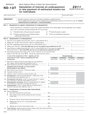 North Dakota ND-1UT Form