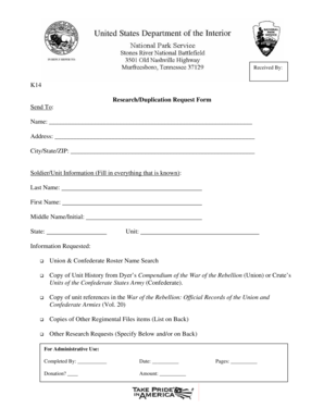 Research/Duplication Request Form