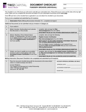 FundServ Brokers Individual Checklist