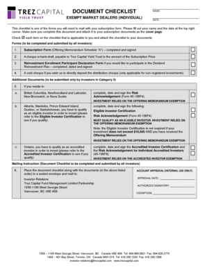 Exempt Market Dealers Checklist
