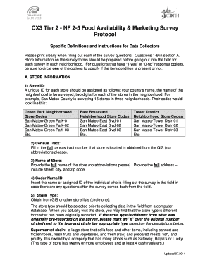 Food Availability & Marketing Survey