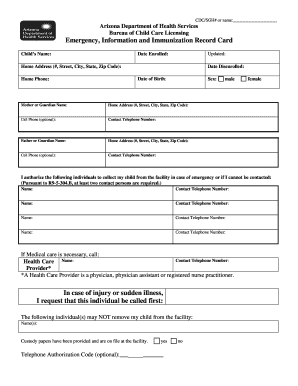 Vaccine card templates - Lil Squirts Registration Packet