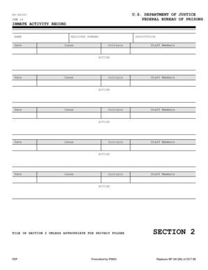 Inmate Activity Record