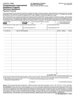 HUD Payment Voucher Form 50080-CIAP-TA