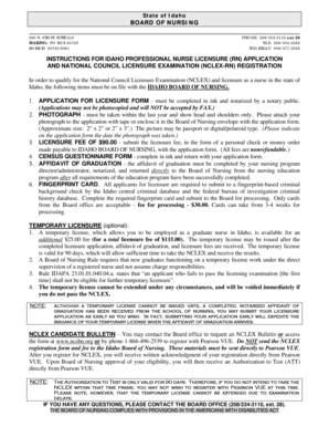 Idaho RN Licensure Application