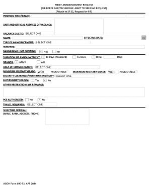 Merit Announcement Request Form