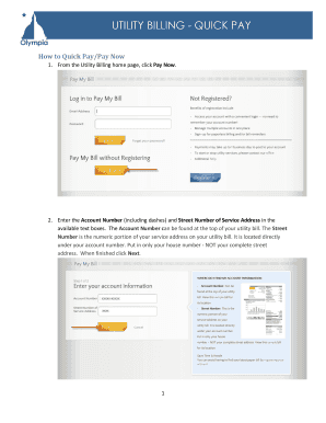 Utility Billing Quick Pay Form