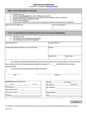 Certificate of Competence
