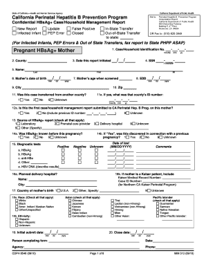 California HBsAg+ Case/Household Management Report