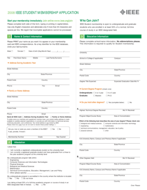 2008 IEEE Student Membership Application
