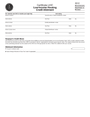Massachusetts Low-Income Housing Credit Certificate