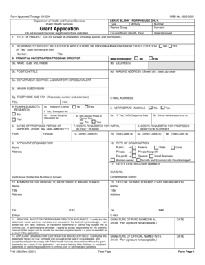 US Federal Grant Application Form