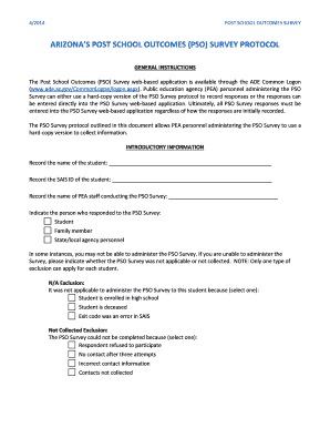 Arizona Post School Outcomes Survey