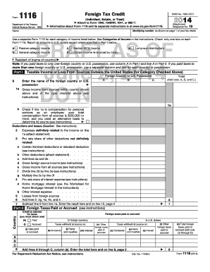 Form 1116 Foreign Tax Credit