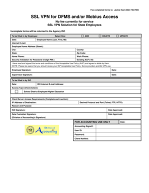 SSL VPN Access Request Form