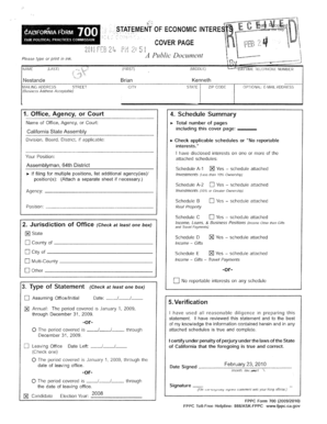 California Form 700 Statement of Economic Interests