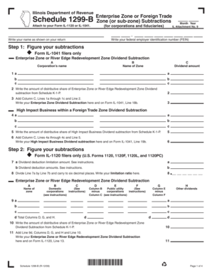 Illinois Schedule 1299-B