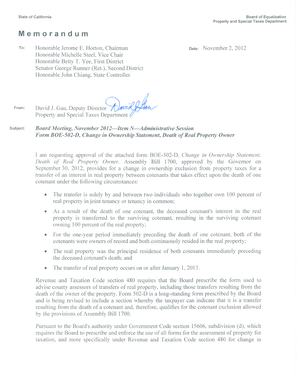 California Change in Ownership Statement
