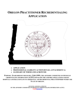 Oregon Practitioner Recredentialing Application