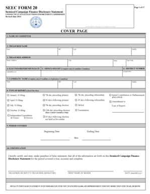 Connecticut Campaign Finance Disclosure Statement