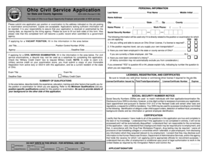 Ohio Civil Service Application Form