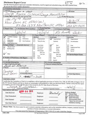 North Carolina Disclosure Report Cover