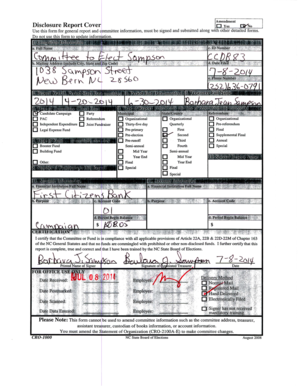 North Carolina Campaign Disclosure Report