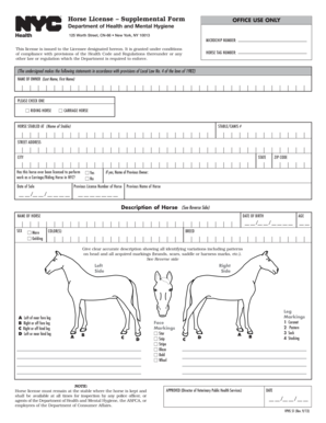 New York Horse License Supplemental Form