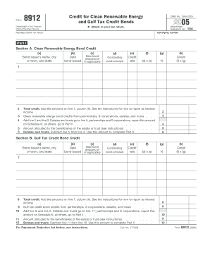 IRS Form 8912 Clean Renewable Energy and Gulf Tax Credit Bonds
