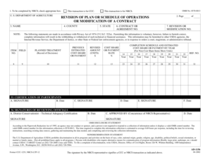 USDA NRCS Plan or Contract Modification Form