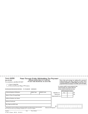 Virginia Form 502W Pass-Through Entity Withholding Tax Payment