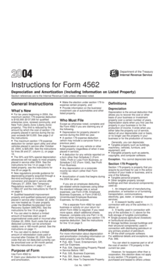 IRS Form 4562 Instructions